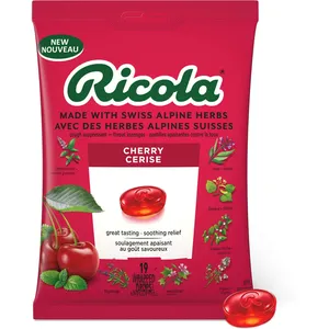 Ricola Cherry Throat Drops - Soothing, Refreshing Lozenges for Throat Care with Real Cherry Flavor