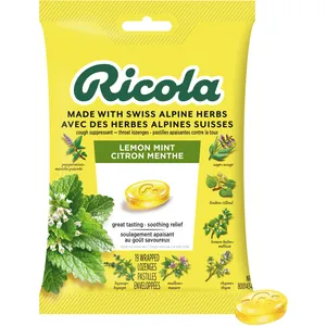 Ricola Herb Cough Drops Lemon Mint - Soothing Relief for Cough & Throat, 30 Drops