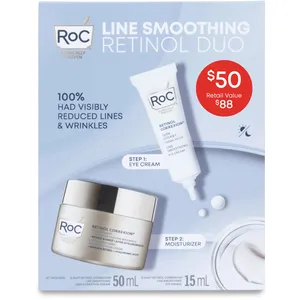 RoC Skincare Line Smoothing Retinol Duo - Eye Cream & Hydration Cream for Radiant Skin