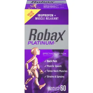 Robax Platinum Pain Reliever & Muscle Relaxant, 500mg Methocarbamol, 200mg Ibuprofen - Fast Relief