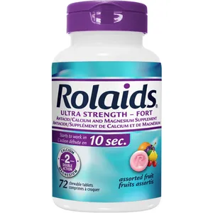 Rolaids Ultra Strength Fruit Flavored Antacids - Fast Heartburn Relief with Calcium & Magnesium