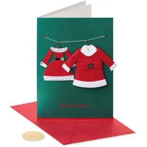 Romantic Christmas Card with Santa & Mrs. Claus Suits - Premium Design, 5x7 inches, Extra Postage
