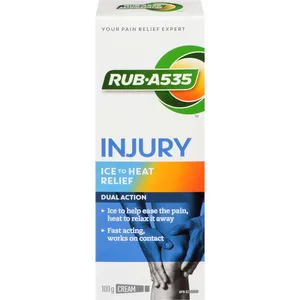 Rub A535 Ice to Heat Pain Relief Cream - Fast-Acting Relief for Muscle & Joint Injuries, 100g