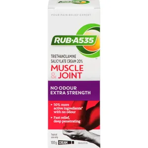 Rub A535 Muscle & Joint Pain Relief Heat Cream - Extra Strength, No Odour, Fast-Acting Formula