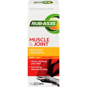 Rub A535 Muscle & Joint Pain Relief Heat Cream - Regular Strength, Fast-Acting, Made in Canada