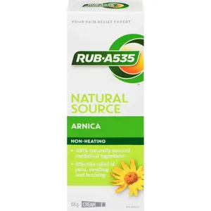 Rub A535 Natural Source Arnica Pain Relief Cream - 100% Natural, Fast-Acting, Non-Heating Formula