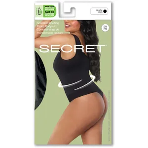 SECRET Seamless Shaping Thong Bodysuit S/M - Medium Control with Knit-in Tummy Panel