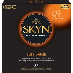 SKYN Elite Large Non-Latex Condoms - Ultra-Thin, Comfortable, and Sensitive for Maximum Pleasure