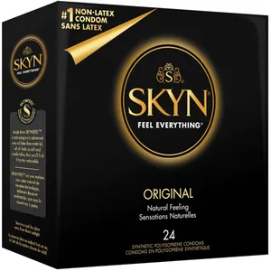 SKYN Original 24 Natural Latex Free Lubricated Condoms, 53mm - Soft Feel, Ultra-Smooth Lubrication