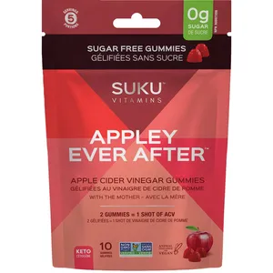 SUKU Appley Ever After Apple Cider Vinegar Gummies - Sugar-Free, 1020mg, with B12 & Folate