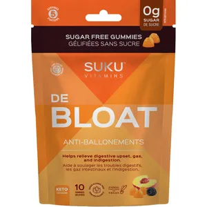 SUKU Debloat Gummies with Chamomile, Ginger & Fennel - Relieves Bloating, Gas & Indigestion