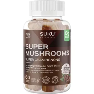 SUKU Super Mushrooms Gummies with Reishi, Chaga, Turkey Tail & Lionâ€™s Mane - 60 Count