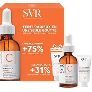 SVR Ampoule C Radiance Set - Brightening Serum with Vitamin C & Collagen Biotic for Glowing Skin