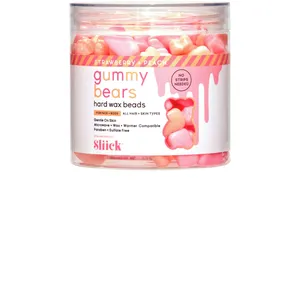 Salon Perfect Sliick Gummy Bear Hard Wax Beads - Strawberry & Peach Scented for All Hair Types