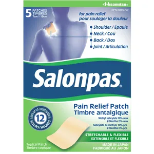 Salonpas 12 Hour Pain Relief Patch for Arthritis, Sprains & Backache - Effective Pain Relief