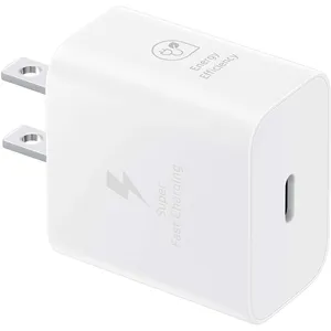 Samsung 25W Power Adapter - White, Energy Saving Design, Compact and Powerful, Eco-Friendly