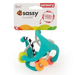 Sassy Baby Busy Ball - Sensory Bead Chase Toy for Tactile Learning, Easy to Grasp, 3+ Months