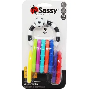 Sassy Baby Ring O' Links Multi-Textured Toy for Color Naming and Tactile Exploration