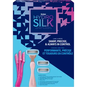 Schick Hydro Silk Shave Gift Box - Rose Gold Razor Set with Hydra-Boost Serum and Touch-Up Razors