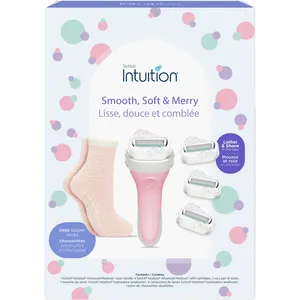 Schick Intuition Holiday Gift Box with Razor, 4 Refills & Cozy Socks - Perfect Shaving Set