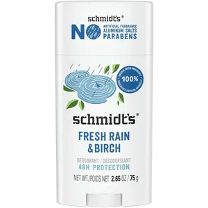 Schmidt's Fresh Rain & Birch 48h Deodorant - 100% Natural Ingredients, Vegan, Aluminum-Free