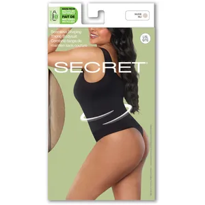 Seamless Shaping Thong Bodysuit L/XL - Medium Control, Tummy Panel, Cotton-Lined Gusset, Eco-Friendly