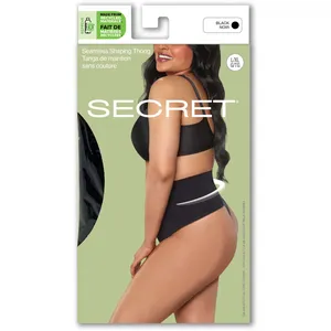 Seamless Shaping Thong L/XL - Medium Control, Wide Waistband, Cotton-Lined Gusset, Eco-Friendly