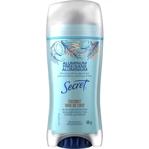 Secret Aluminum Free Deodorant Coconut, 68 g - 48-Hour Odor Protection, Cruelty-Free Formula