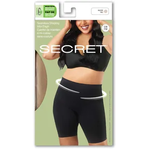 Secret Seamless Shaping Mid-Thigh S/M - Comfortable Tummy Control with Rear Lifting Design