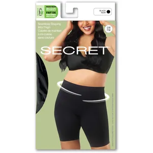 Secret Seamless Shaping Mid-Thigh S/M - Medium Control, Wide Waistband, Eco-Friendly Fabric