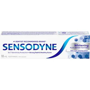 Sensodyne Whitening Plus Tartar Fighting Toothpaste 18ml - Sensitivity Relief & Stain Removal