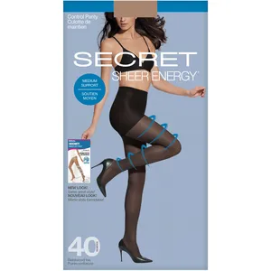 Sheer Control Top Panty Medium Support with Reinforced Toe - 40 Denier
