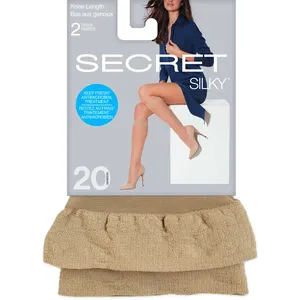 Sheer Knee Length Sandalfoot Stockings with Antimicrobial Treatment - 2 Pairs, 20 Denier