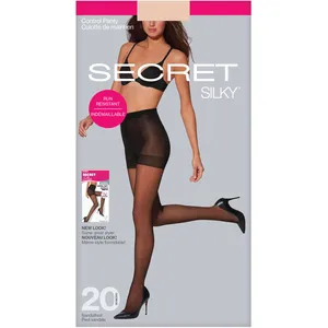 Sheer Run-Resistant Control Top Panty with Sandalfoot - 20 Denier Silky Comfort