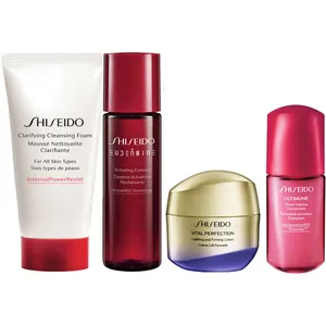 Shiseido Vital Perfection Starter Kit with Uplifting Cream, Ultimune, Eudermine, and Cleansing Foam