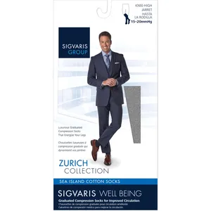 Sigvaris Sea Island Cotton Compression Socks for Men - Black, Size A, Luxurious & Comfortable