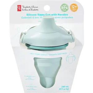 Silicone Sippy Cup with Handles - BPA-Free, Collapsible Design, Dishwasher Safe, for 12+ Months