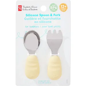Silicone Spoon & Fork Set for Toddlers - Non-Toxic, BPA-Free, Perfect Grip for Ages 12+ Months