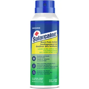 Solarcaine First Aid Lidocaine Spray with Aloe 0.5% for Pain Relief from Burns, Cuts, Scrapes