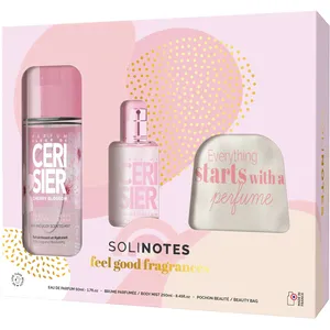 Solinotes 3-Piece Cherry Blossom Gift Set - Perfumed Mist, Eau de Parfum & Beauty Pouch