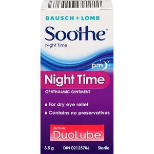 Soothe Night Time Ointment for Irritated Dry Eyes, Preservative-Free with Built-In Applicator