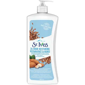 St. Ives 24 Hour Moisture Body Lotion with Almond & Flaxseed Oil for Deep Hydration