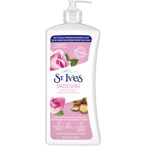 St. Ives Smoothing Body Lotion 621 mL with Rose & Argan Oil for Silky Skin and Daily Hydration