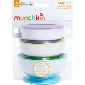 Stay Putâ„¢ Suction Bowls - 3-Pack, BPA-Free, Microwave & Dishwasher Safe, Mess-Free Feeding Solution