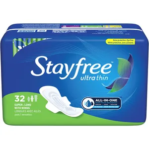 Stayfree Ultra Thin Long Pads with Wings for Medium to Heavy Flow - All-in-One Absorption