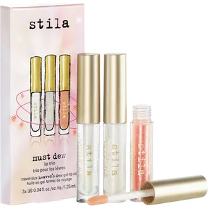 Stila Must Dew Lip Trio - Hydrating Gel Lip Oil Set with Rain Drop, Supernova, Kitten Komet