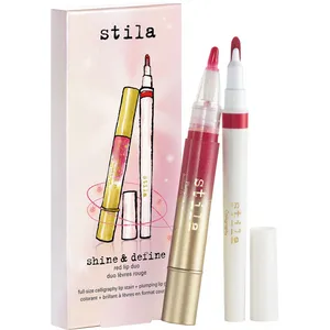 Stila Shine & Define Red Lip Duo - Michelle Warm Blush & Amor Sheer Red for Perfect Lip Looks