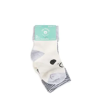 Stylish Baby Girl Crew Turn Cuff Socks with Grippers - Perfect for Comfort and Safety