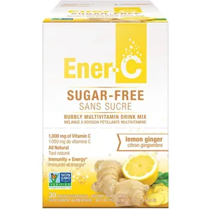 Sugar Free Lemon Ginger Multivitamin Drink Mix with Vitamin C and B12, Non-GMO, 30 Packets