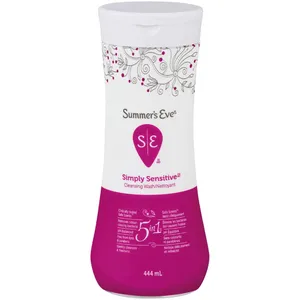 Summer's Eve 5 in 1 Simply Sensitive Cleansing Wash - pH-Balanced, Dyes & Parabens Free, Gynecologist Tested